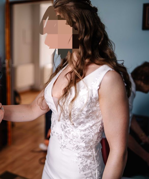 Suknia ślubna "rybka" na 170cm + obcas