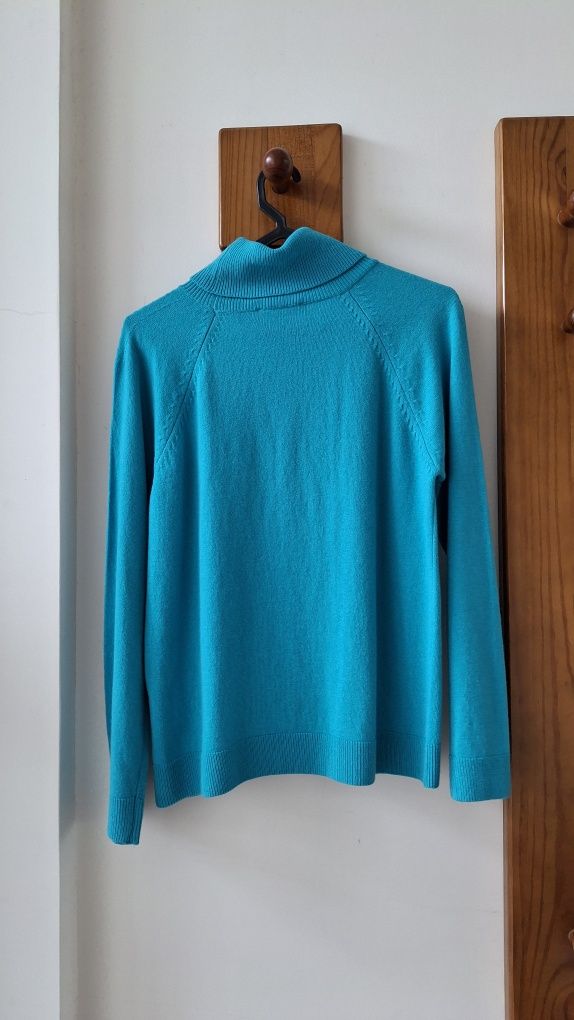 Camisola nova lã e caxemira de gola alta XS ou S Benetton
