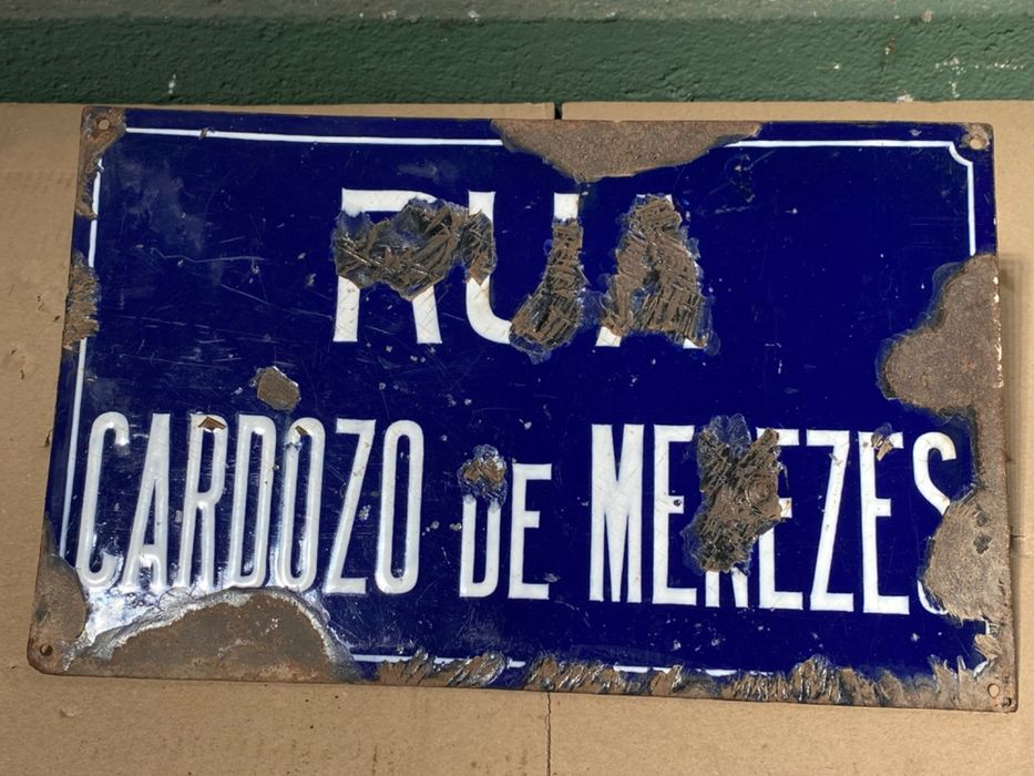 Chapas de esmalte antigas originais - nomes de ruas toponímicas