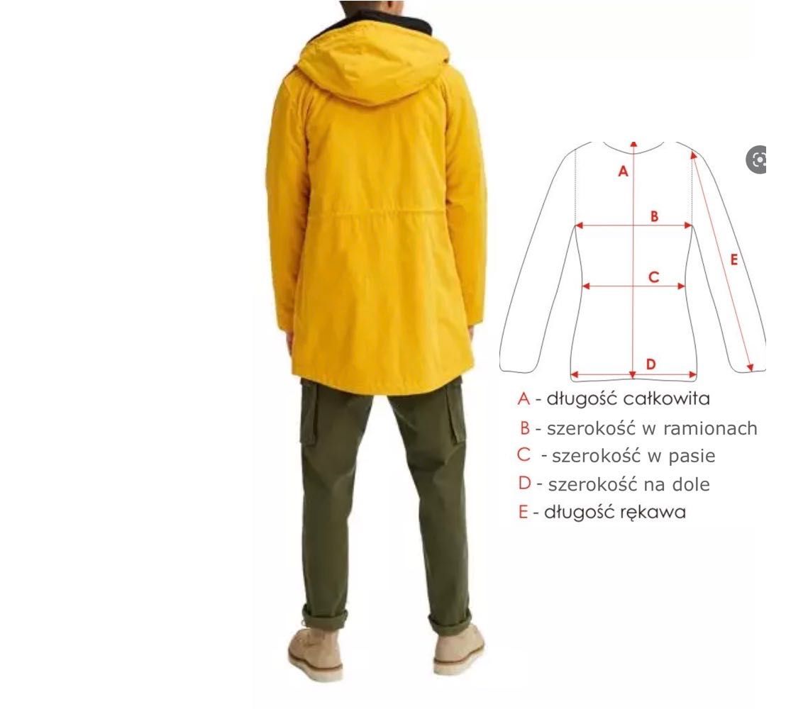 Męska kurtka parka SELECTED HOMME - nowa, XXL, żółty mango - okazja!