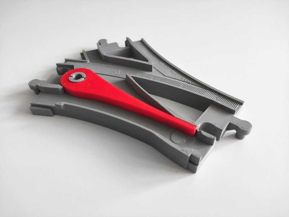 Zwrotnica kolejowa kompatybilna z Lego Duplo, pociąg