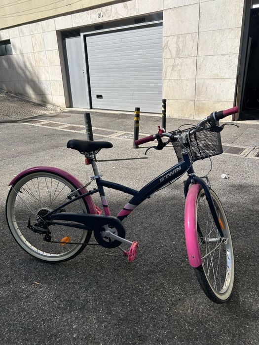 Bicicleta BTWIN original 500 azul e rosa semi nova