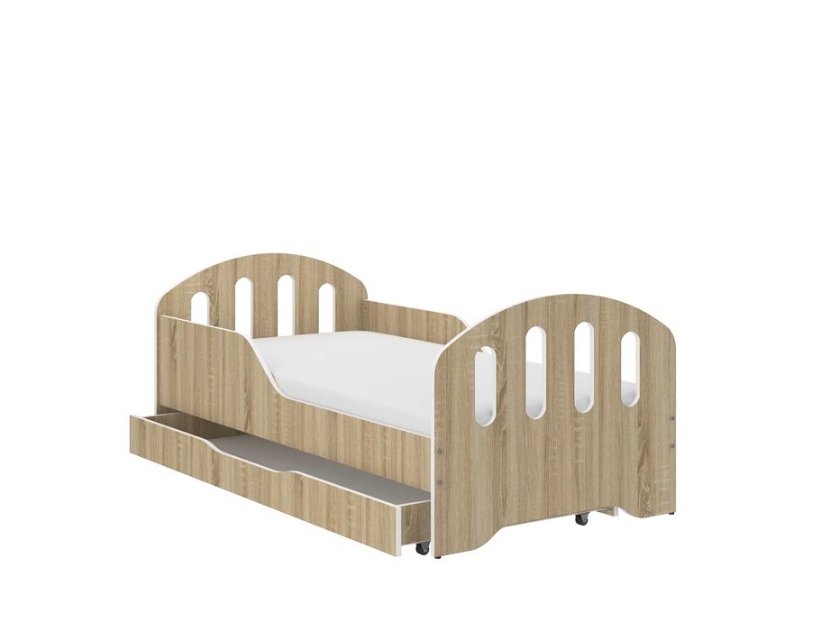 Łóżko SMILE dziecięce 160x80 +materac + szuflada ! Białe lub sonoma
