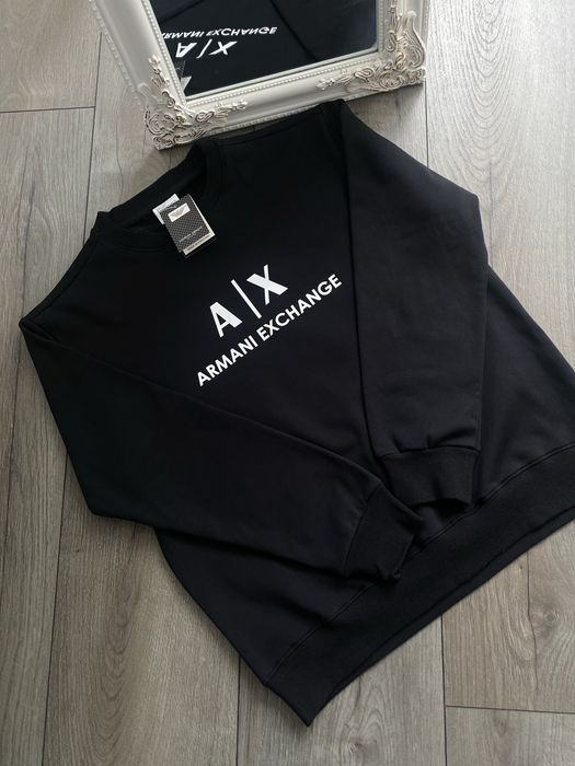 Світшот Armani Exchange, армані, кофта армані A|X, чорна кофта