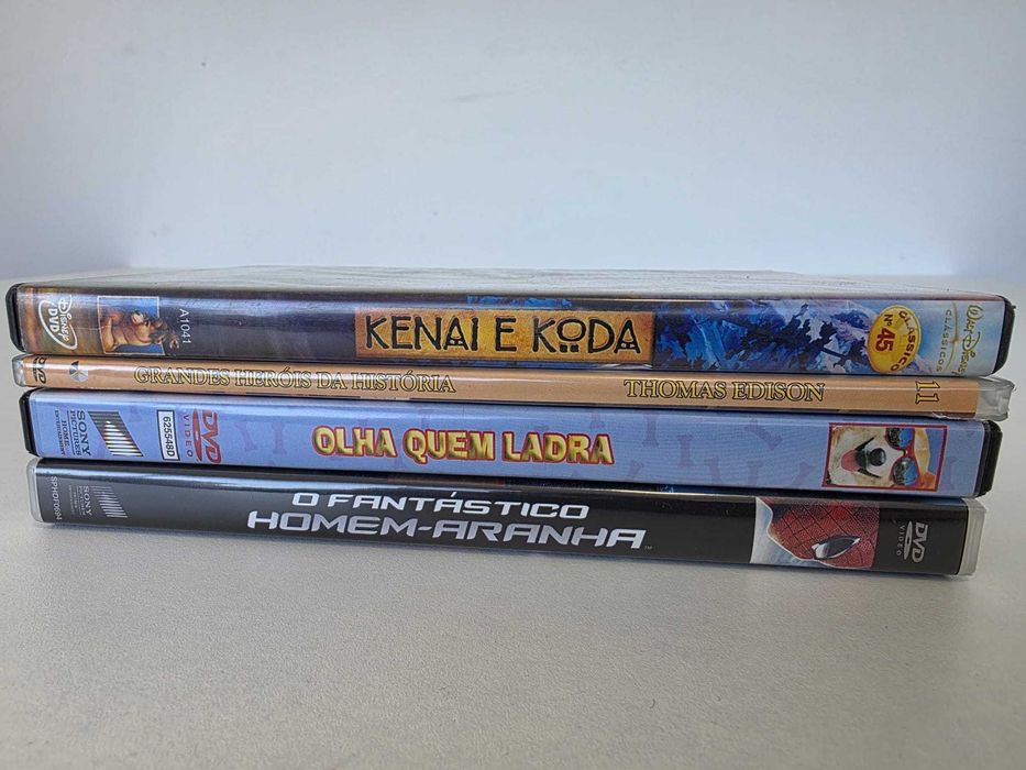 Lote 4 DVDs – Kenai e Koda, Homem-Aranha, Edison, Olha Quem Ladra