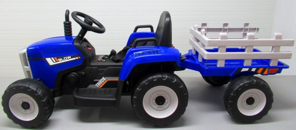 Dziecięcy Traktorek na akumulator, z przyczepką niebieski