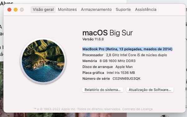 MacBook Pro 11,1 (Retina, 13 polegadas, meados de 2014)