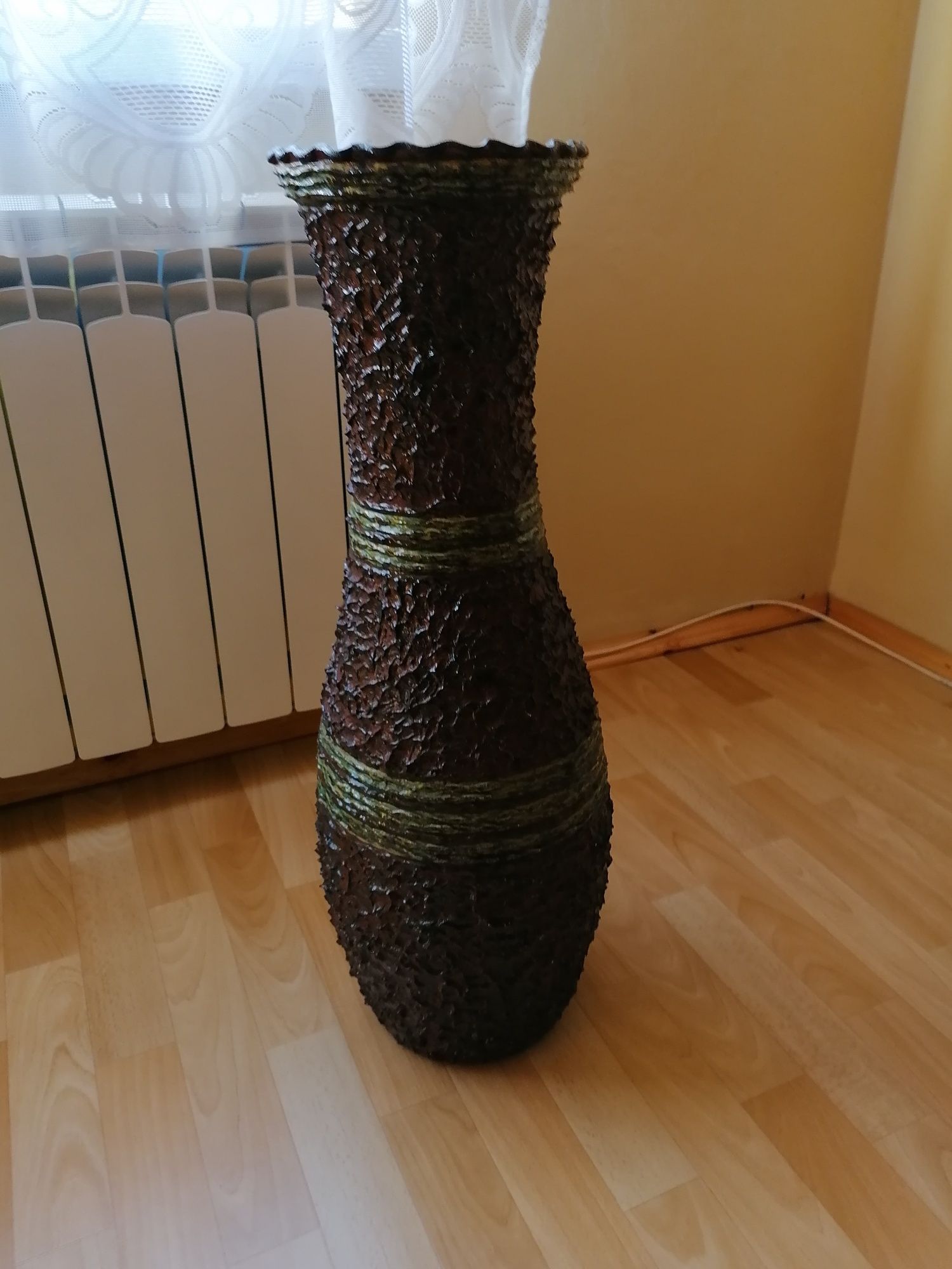 Duży wazon PRL brązowy wysoki