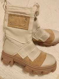 Botki Buty workery len traper wiosna lato 38