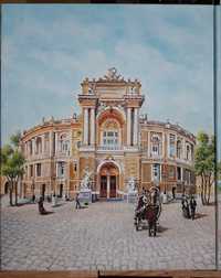Картина маслом ,триптих,"Одесский театр оперы и балета"