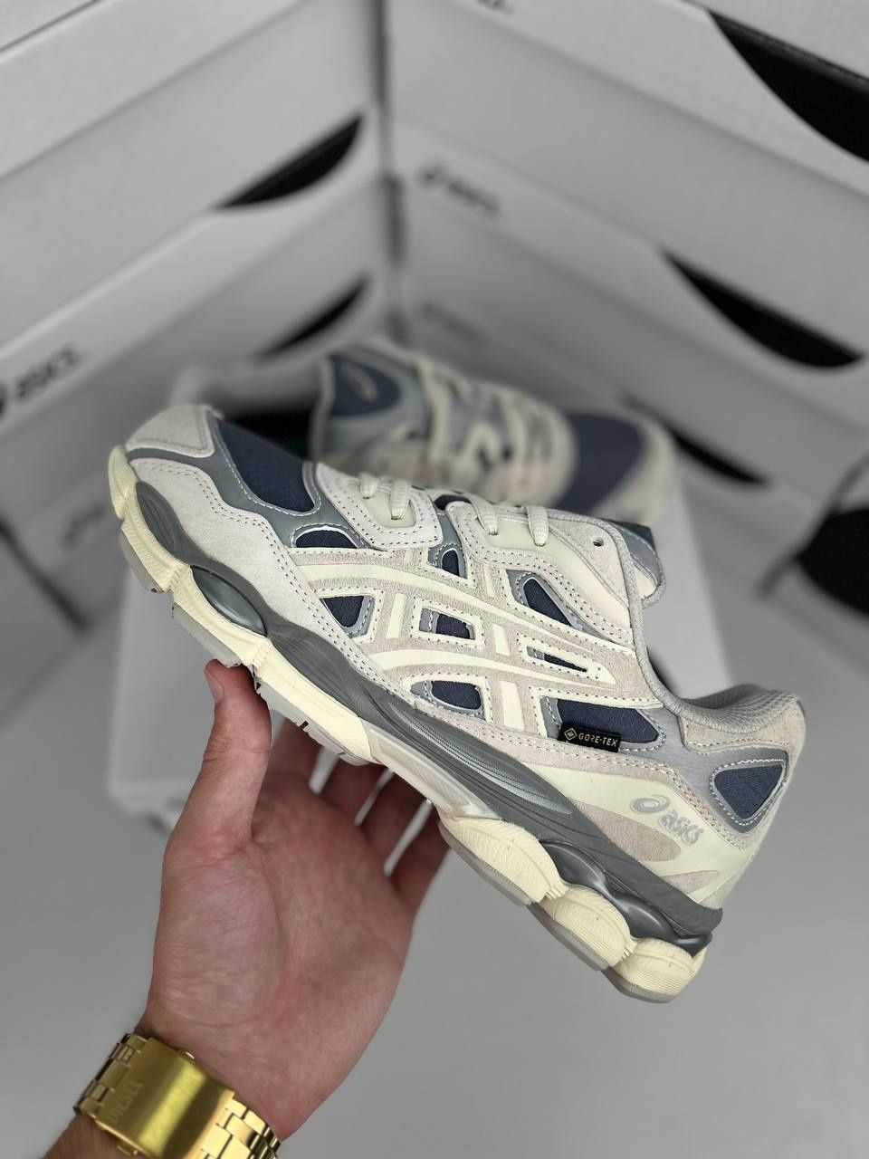 GORE-TEX Кроссовки мужские асиксы (41-45) красовки бежевые на гортексе