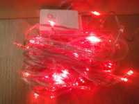 Електрична лінійна гірлянда 100 LED лампочок червоного кольору