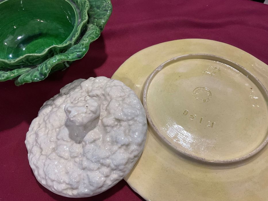 Bordalo terrina couve flor faiança 21 cm a pega 10 cm