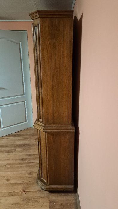 piękna, bibliotekę, kredens, witrynę, dąb rustykalny