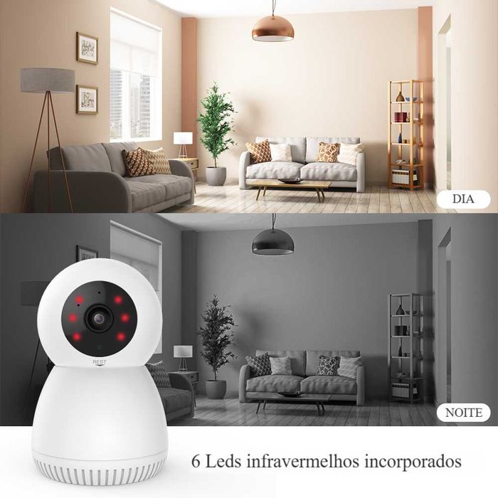 Câmara Vigilância * WiFi * FullHD * Visão Noturna * Áudio * SD * App