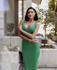 Плаття зелене, сілуетне. Платье зеленое силуэтное в стилі zara