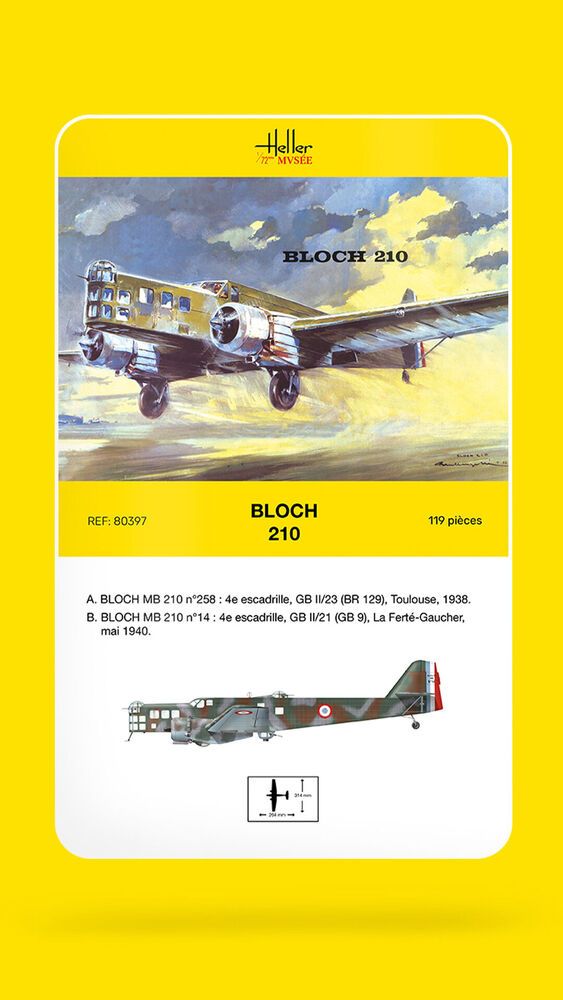 Heller 80397 samolot Bloch 210 model do sklejania