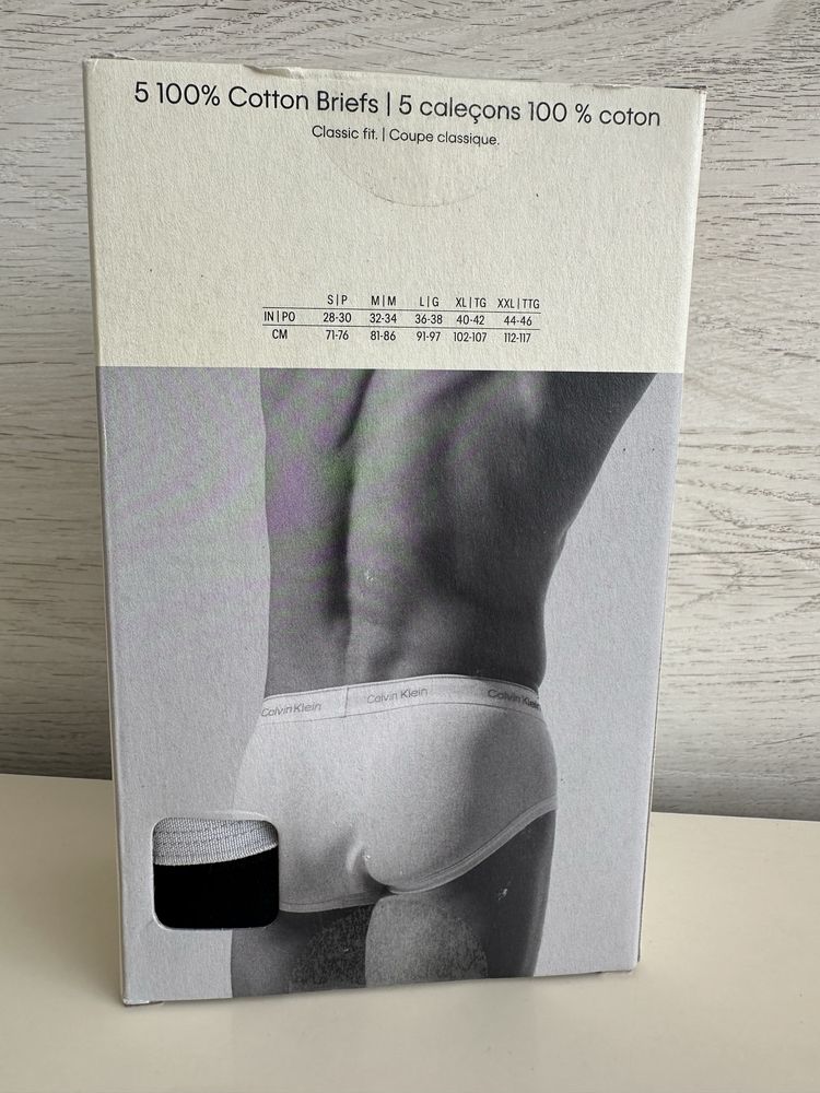 Набір чоловічі труси бріфи Calvin Klein пак 5 штук чорні