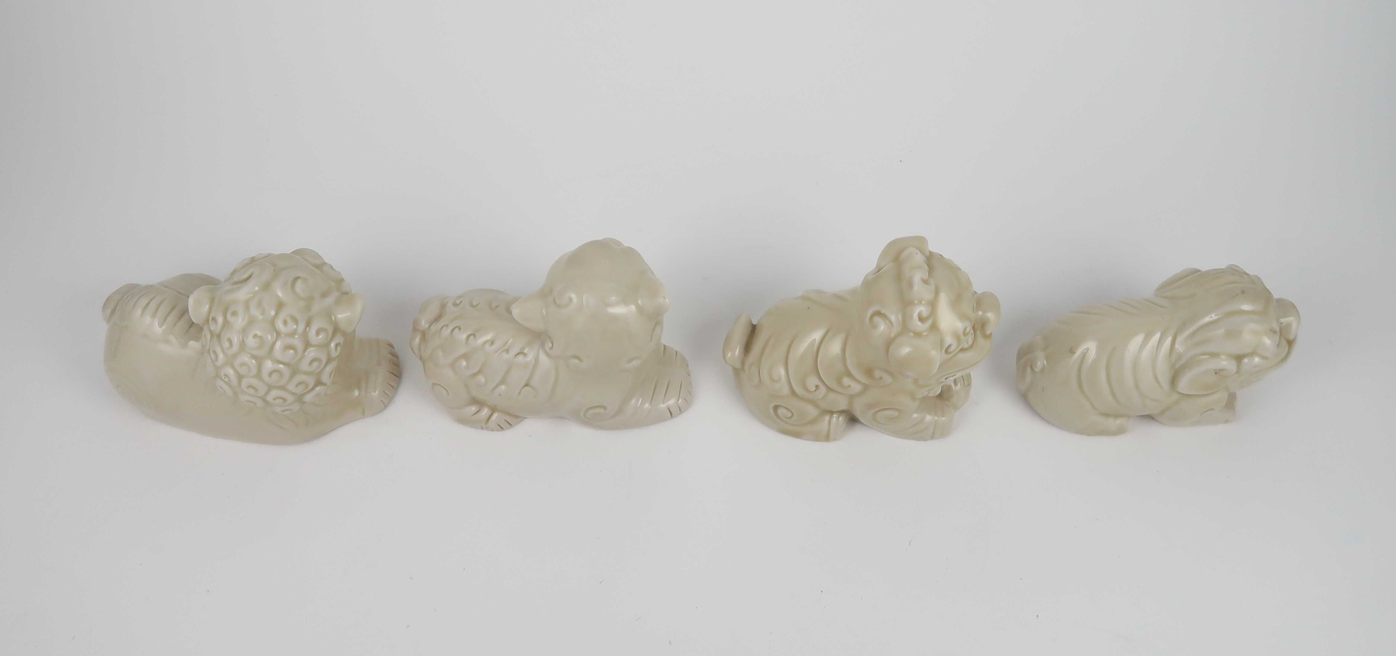 4 Cães Foo em porcelana da China