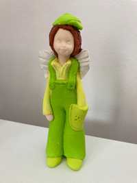Aniołek gipsowy dziewczyna figurka dekoracja ozdoba nowa zielona