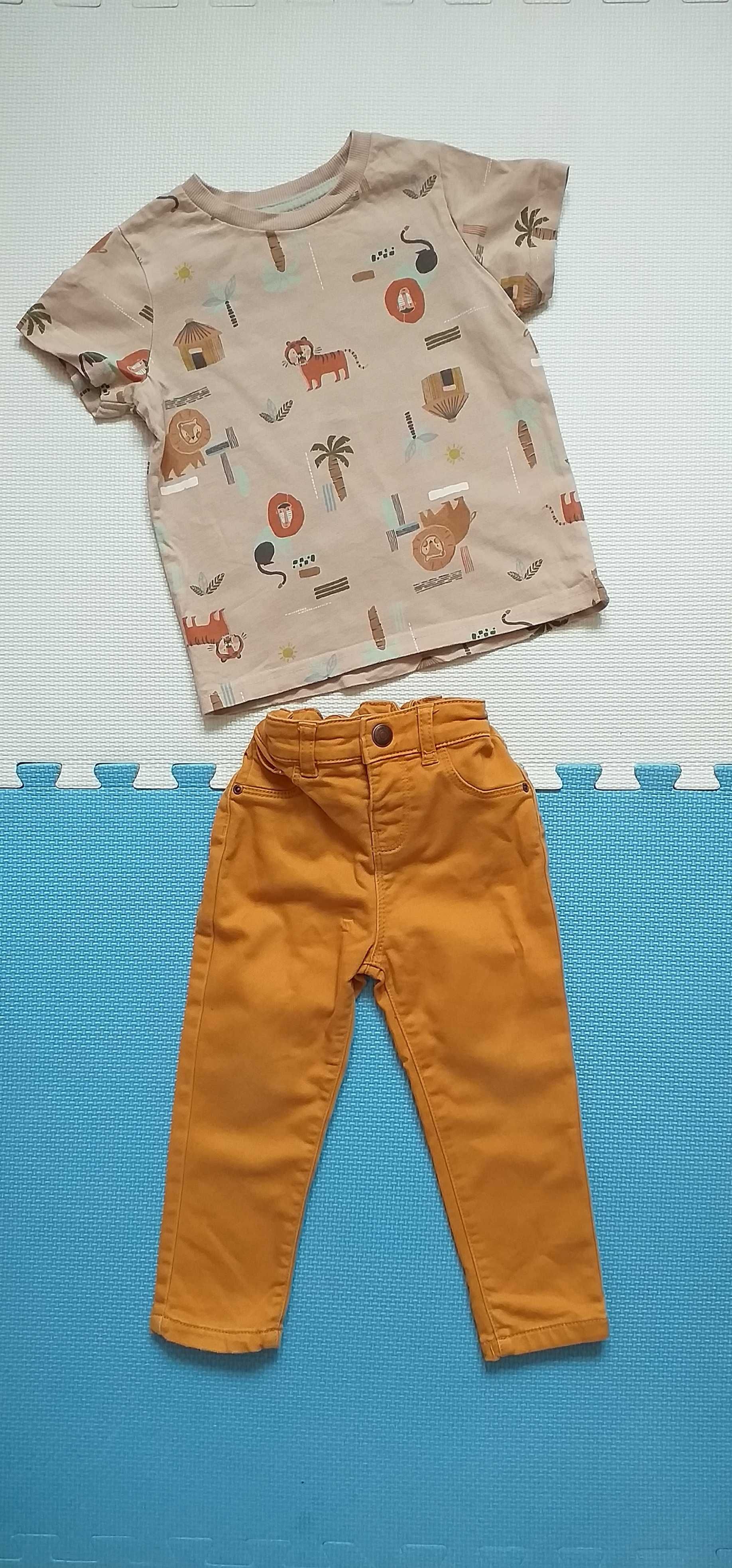 Komplet zestaw spodnie koszulka na krótki rękaw t-shirt Primark 92