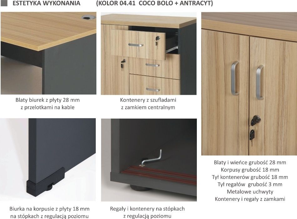 Meble biurowe, dwa stanowiska do pracy do biura, meble od producenta