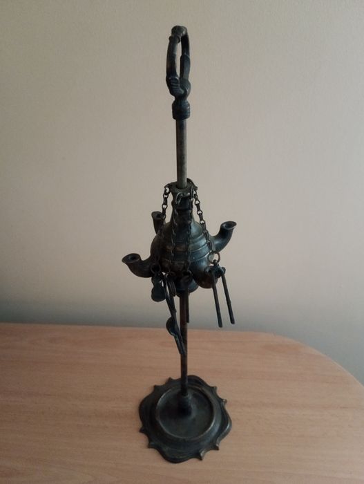 Lampa oliwna z mosiądzu