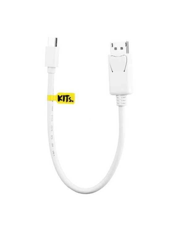 Кабель KITs MiniDisplayPort на DisplayPort 30 см Білий (KITS-FL-001)