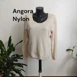 Delikatny miękki sweterek sweter angora nylon puszysty 40 42 Paraphras