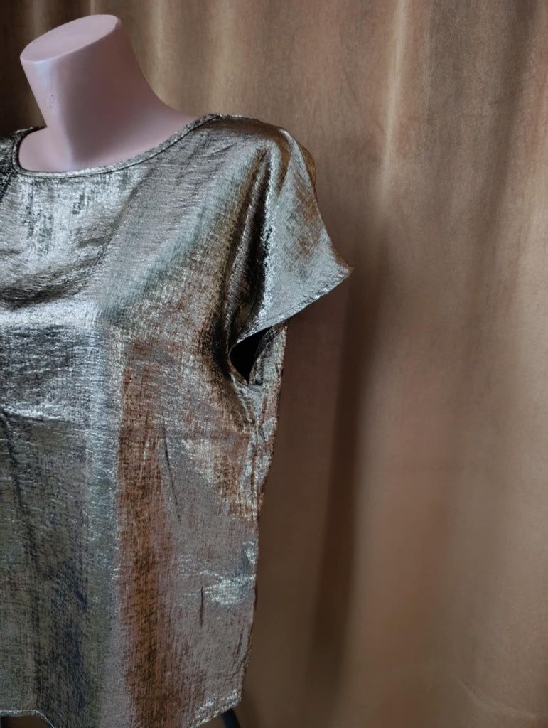 Złota nowa elegancka błyszcząca bluzka L sylwester andrzejki święta
