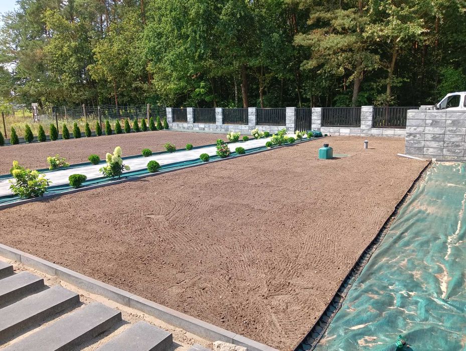 Zakładanie trawnika z siewu przygotowanie równanie terenu nawodnienia