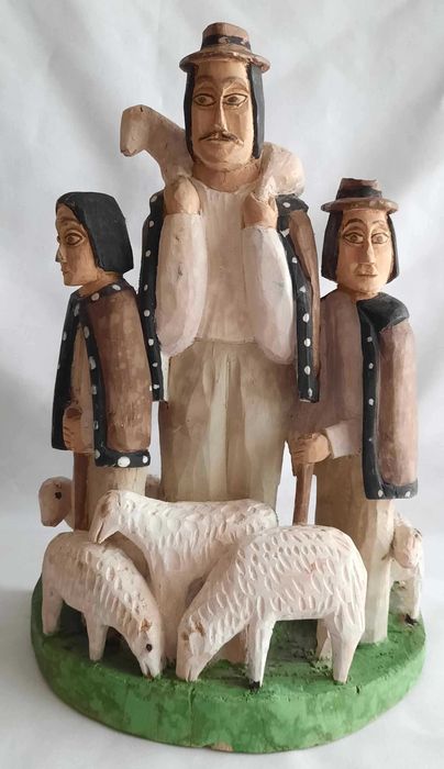 GÓRALE PASTERZE Rzeźba ludowa Cepelia Spółdzielnia Kanon Rzeźba Drewno