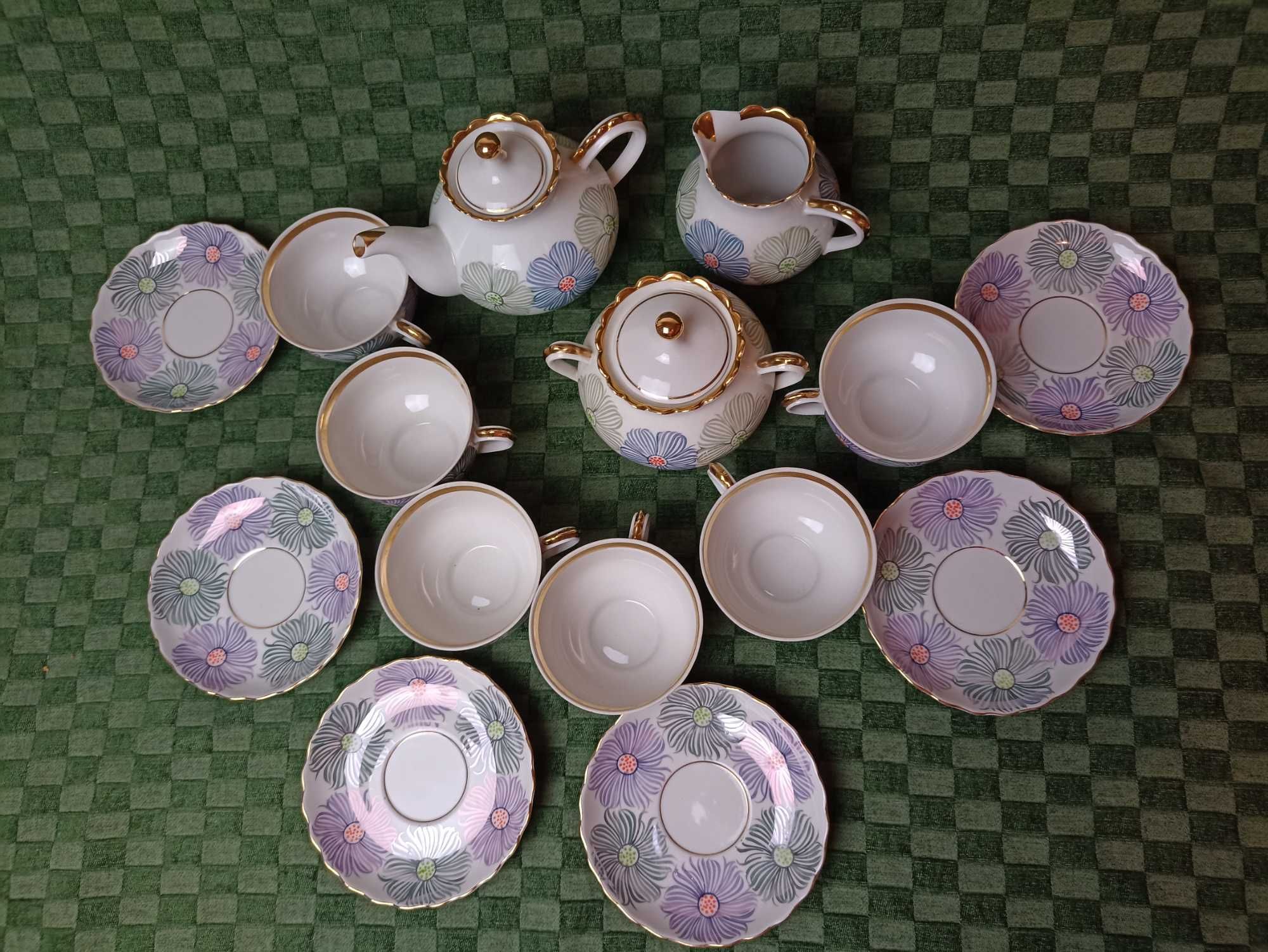 NOWY Porcelanowy Serwis do herbaty.Ręcznie malowane.Porcelana ZSRR