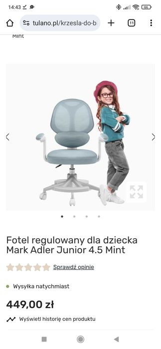 Ergonomiczne krzesło dziecięce do biurka adler junior 4.0