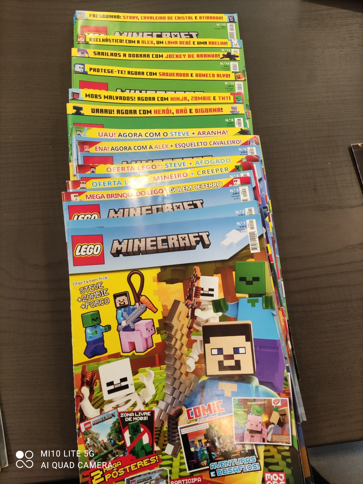 Revistas Minecraft, do n° 1 até ao 19 menos as n°10, 12, 16