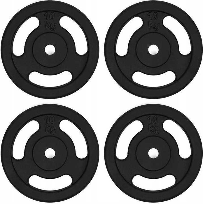 Obciążenie żeliwne zestaw 40kg 4 talerze po 10kg KIEROWNICA 28mm KRA