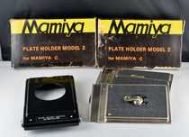 Mamiya RB 67 Plate Holder Model 2 com três plate holders