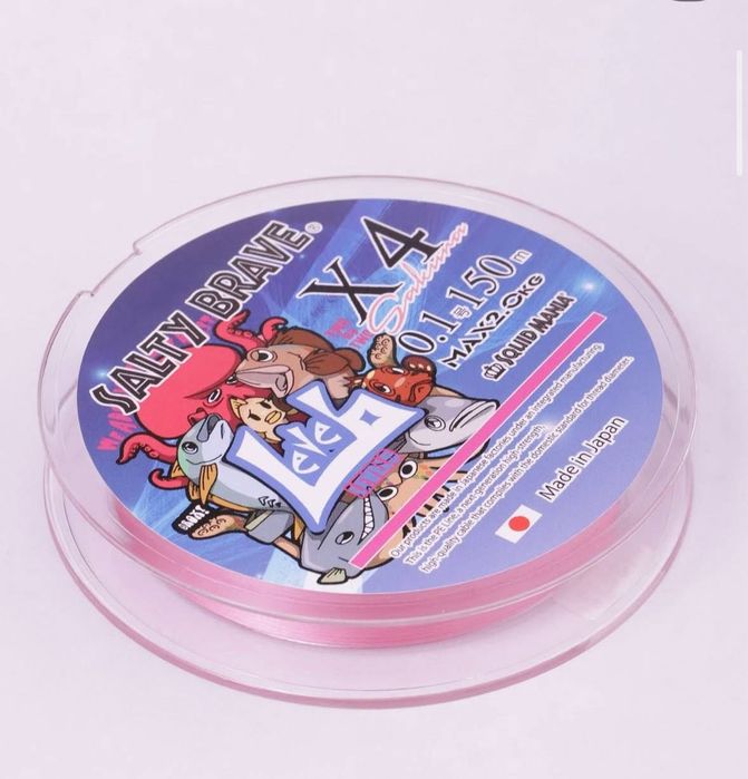 Шнур Squid Mania Salty Brave Ajing PE Premium 4 #0.1 , #0.15