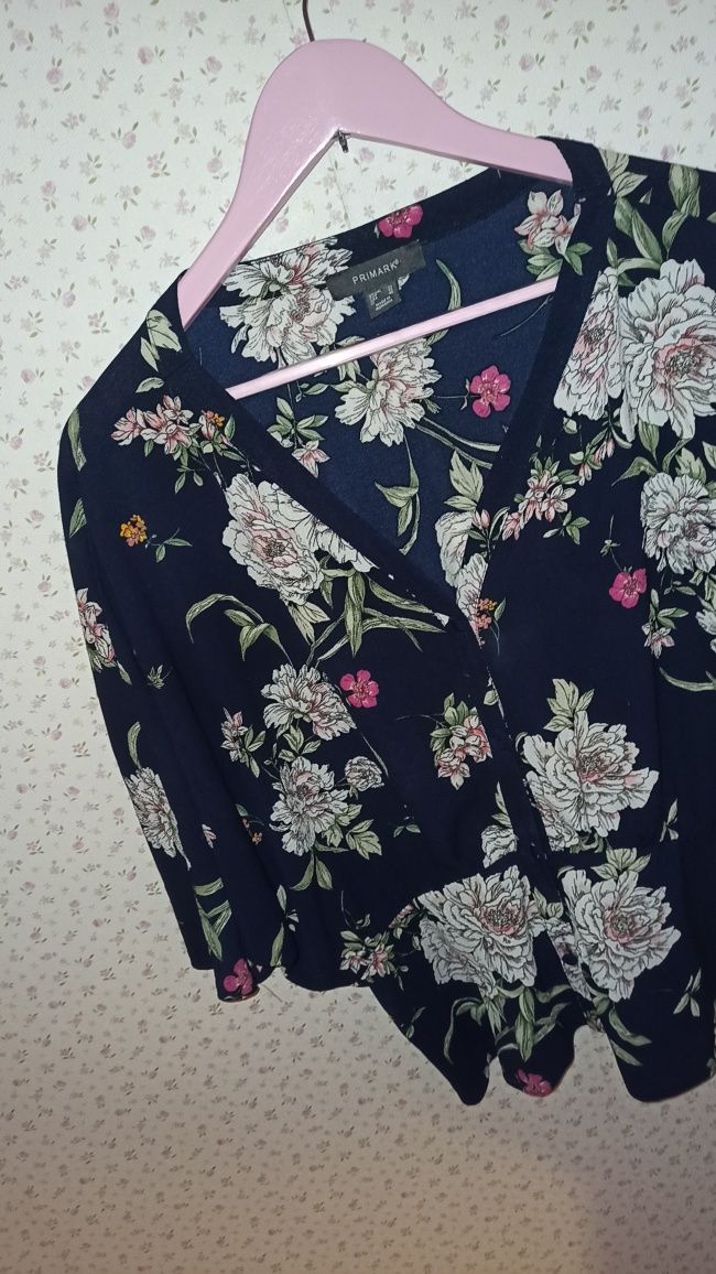 Bluzka 42 primark granatowa kwiaty