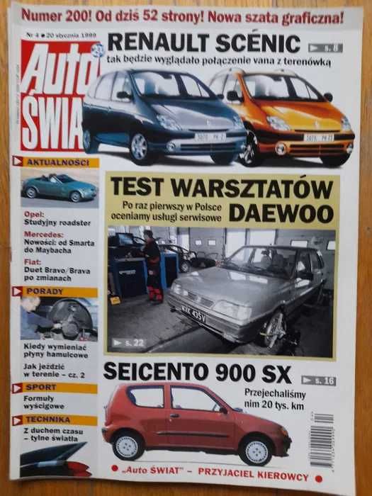 Auto Świat Seicento, Trans Am, GAZ 69 i inne z rocznika 1999, 4 numery