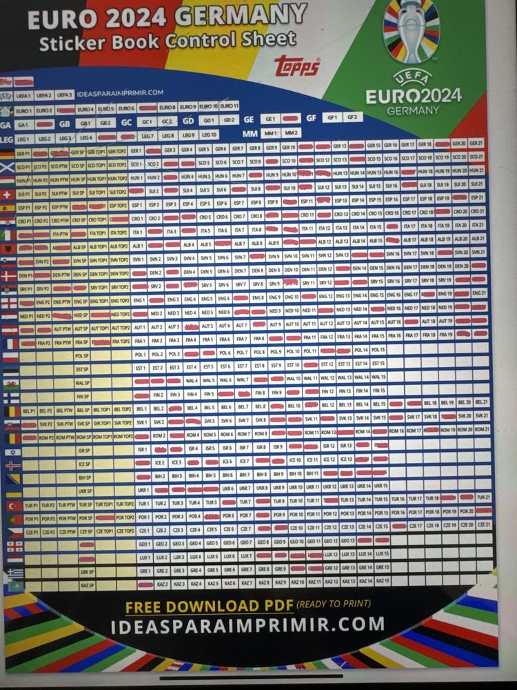 Troca de cromos euro 2024