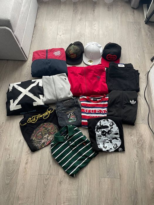 Ed hardy bape ralph lauren off white adidas firebird santacruz bootcut