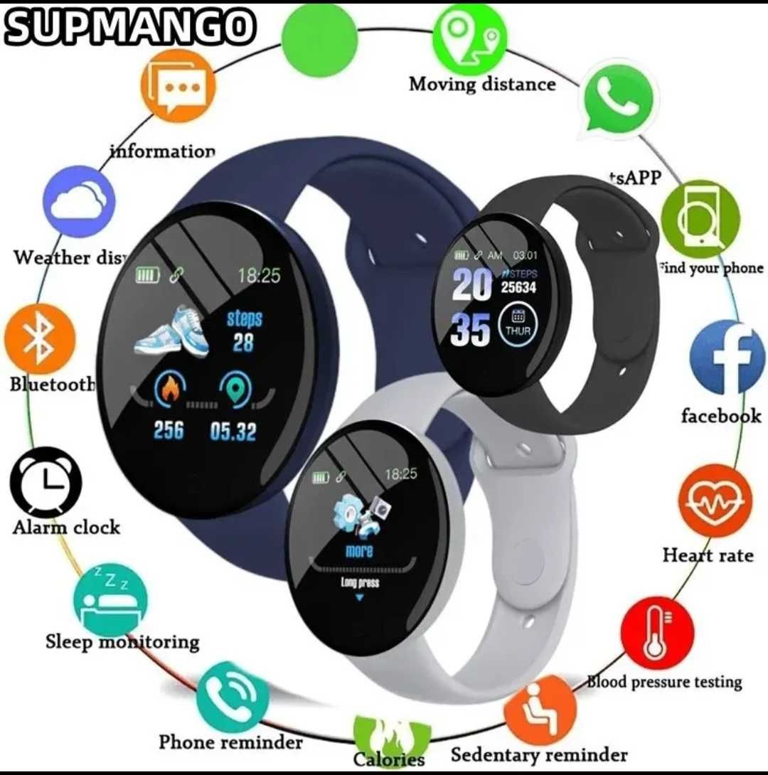 SMARTWATCH zegarek SUPMANGO Pulsometr Krokomierz