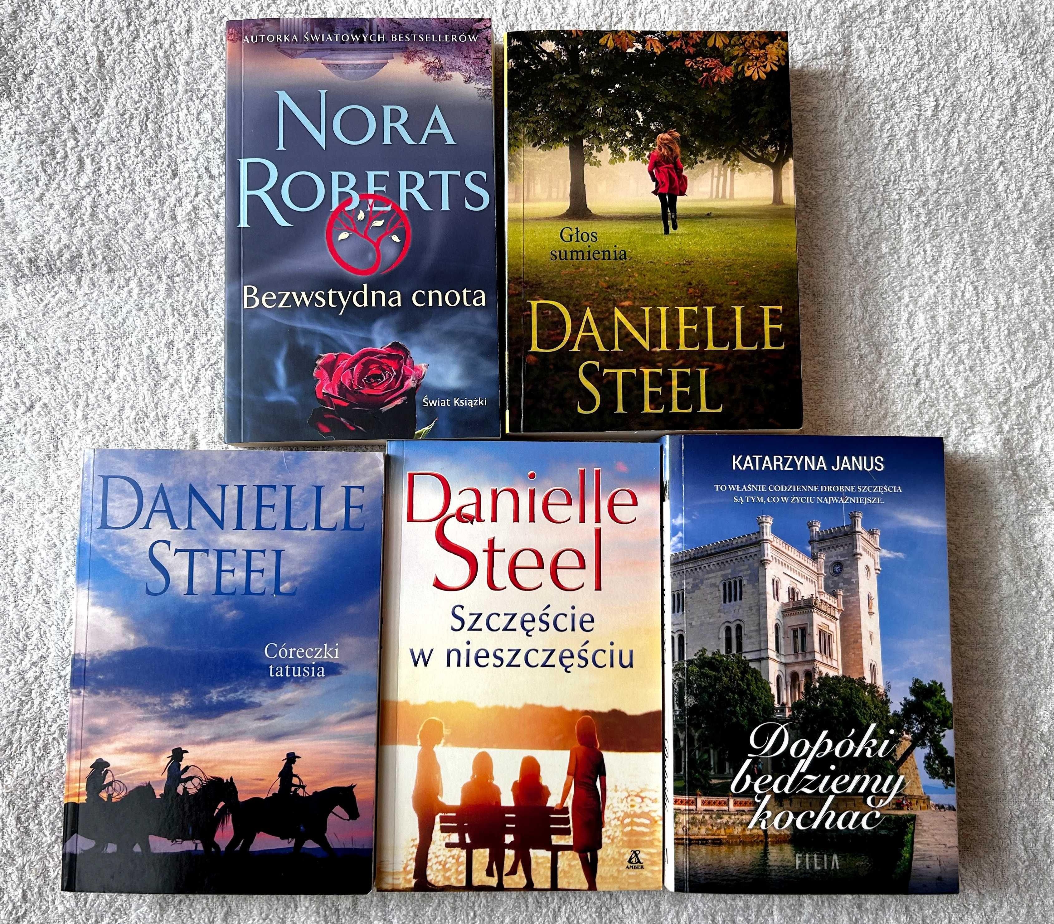 Zestaw 5 książek Danielle Steel Nora Roberts Katarzyna Janus