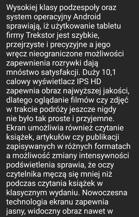 Tablet Trekstor Volks 10. 1 IPS ful HD powystawowy