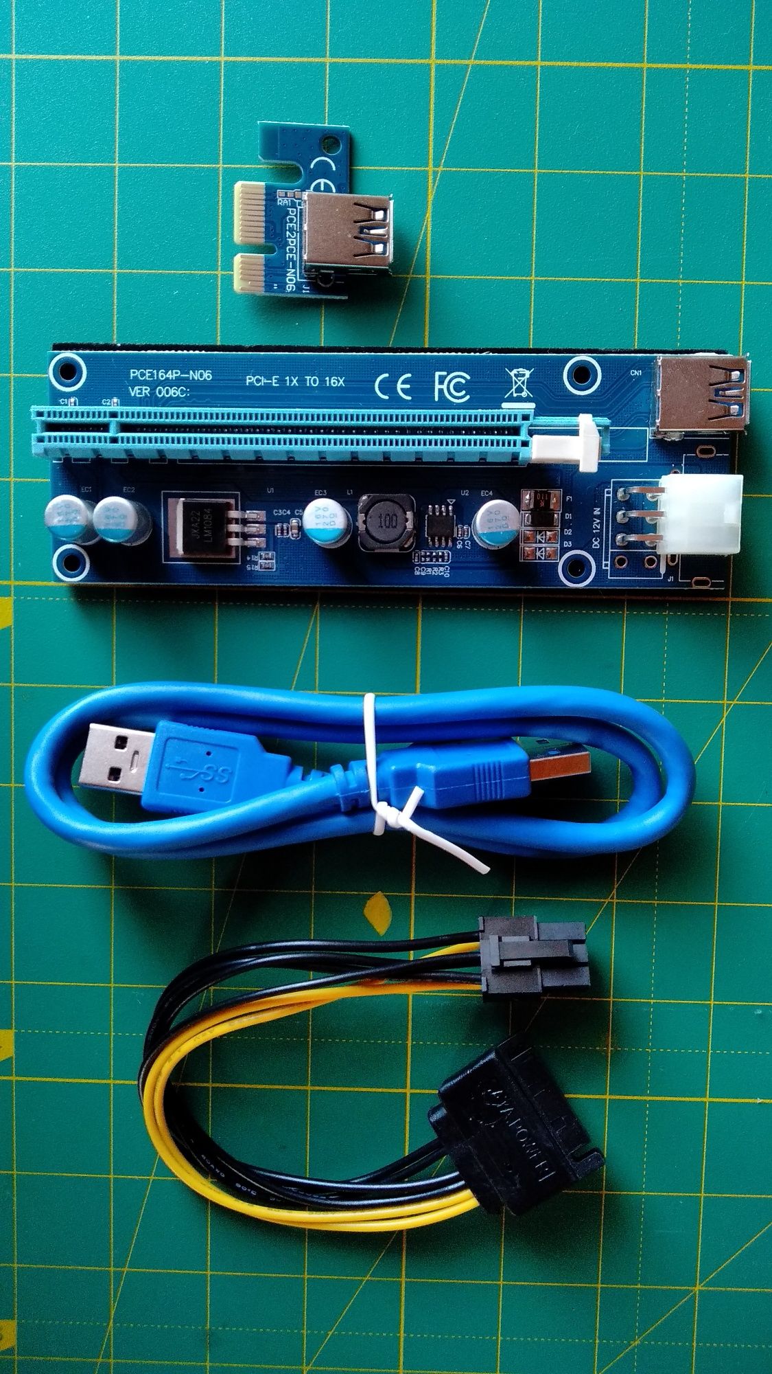 Райзер Riser 1x to 16x PCI-E USB3.0 6pin Ver 006C