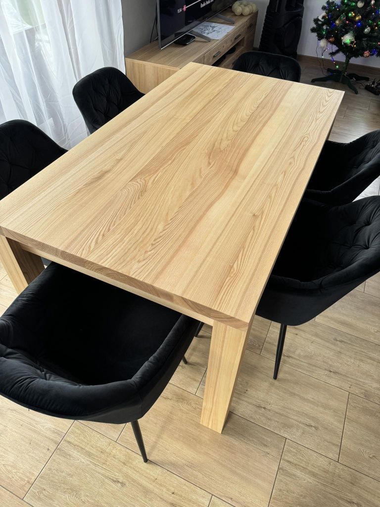 Drewniany stół jesionowy 160x90x80