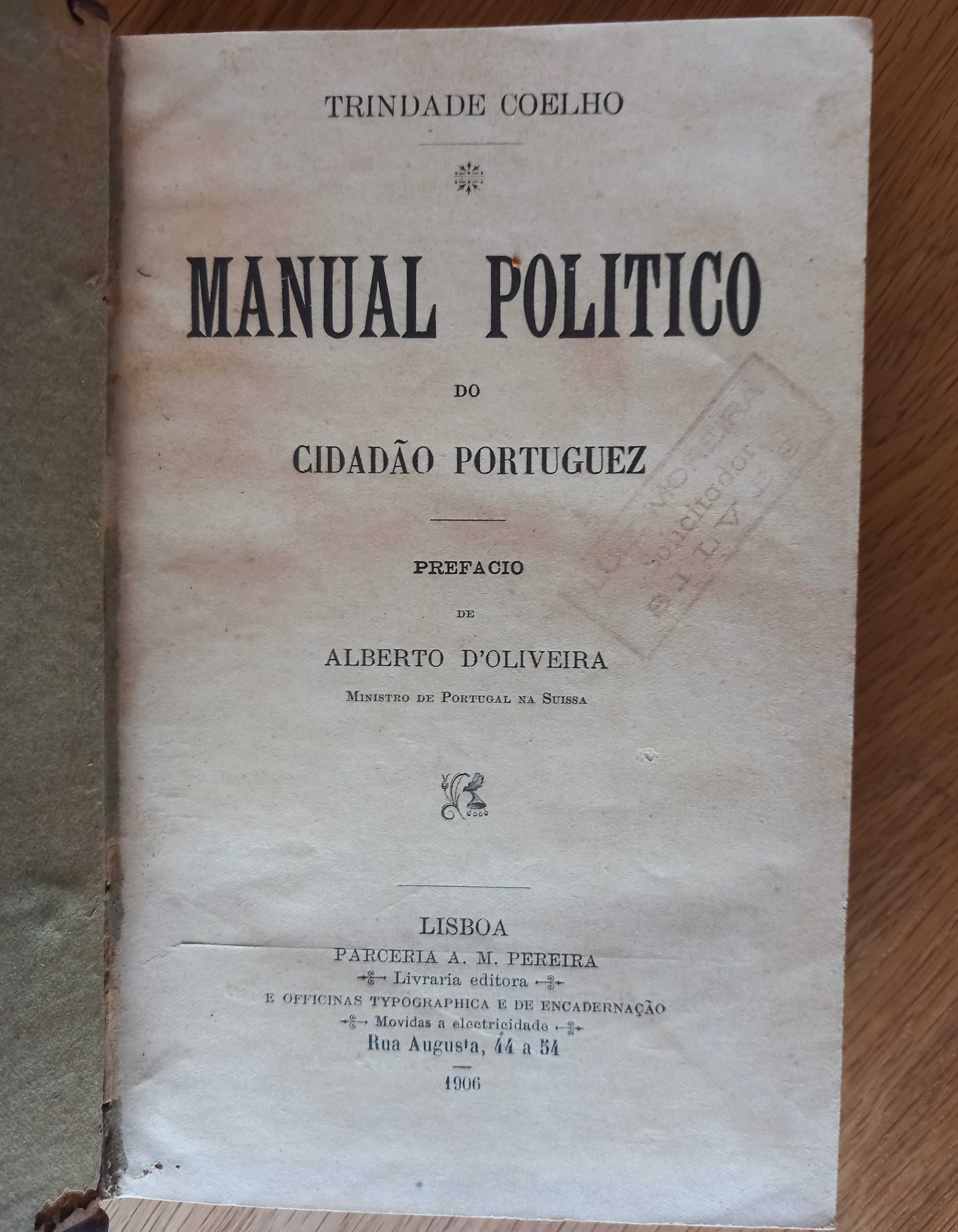 Manual Político do Cidadão Portuguez - Trindade Coelho Ed.1906