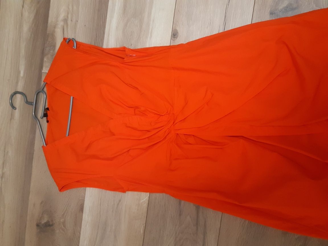 Massimo Dutti pomarańczowa sukienka 100% bawełna
