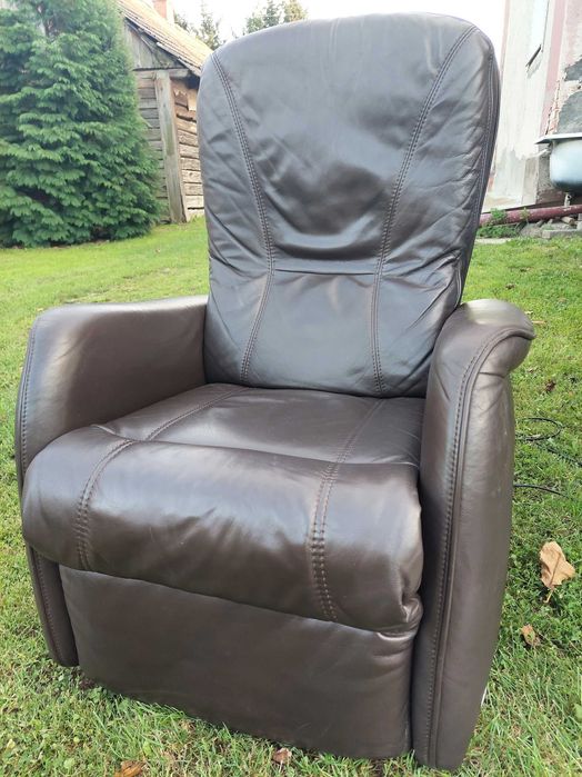 Fotel elektryczny, system pionizacji, skóra naturalna